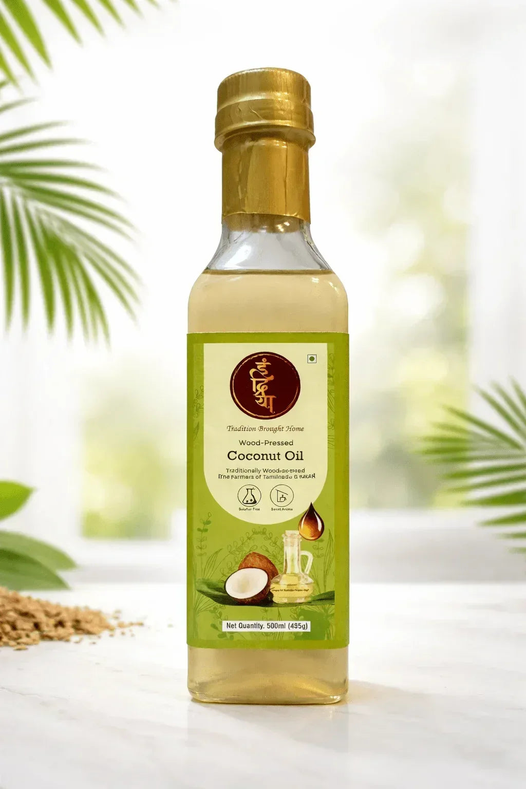 Indriya Wood-Pressed Coconut Oil 500ml - Indriya Oils