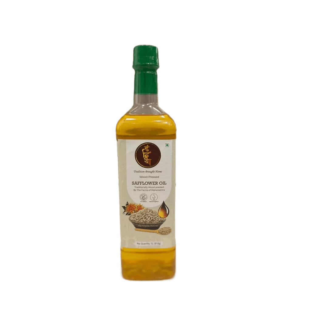 Wood-Pressed Safflower Oil – Heart-Friendly Cooking Essential - Indriya Oils