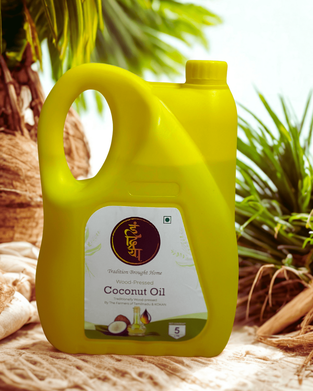 Coconut Oil 5 Liter - Premium Quality, Versatile & Natural - Indriya Oils